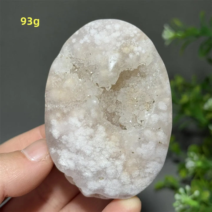 Pink Amethyst Flower Agate Palm Stone