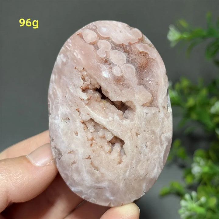 Pink Amethyst Flower Agate Palm Stone