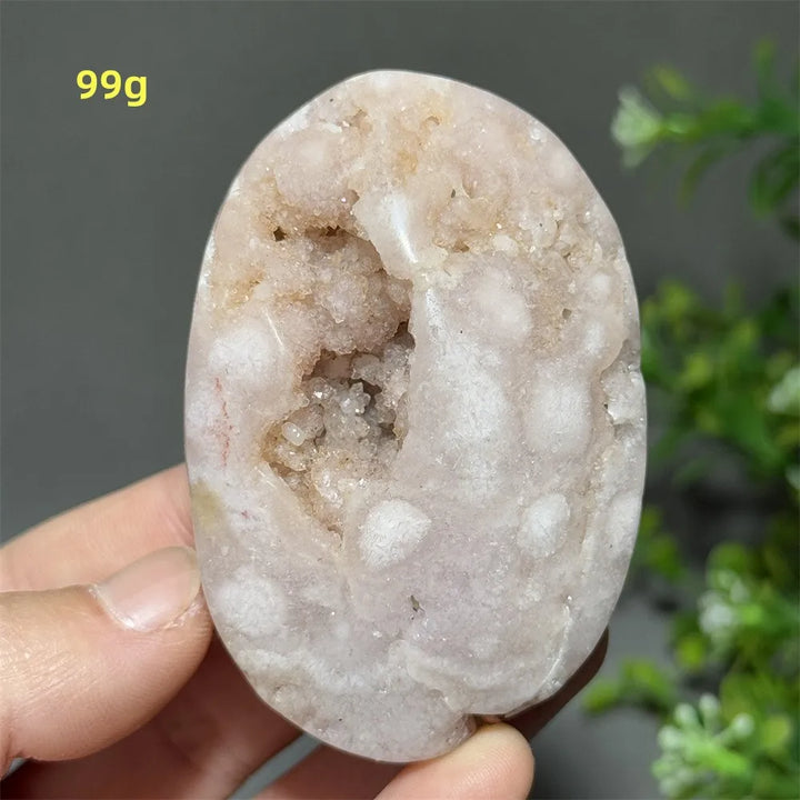 Pink Amethyst Flower Agate Palm Stone