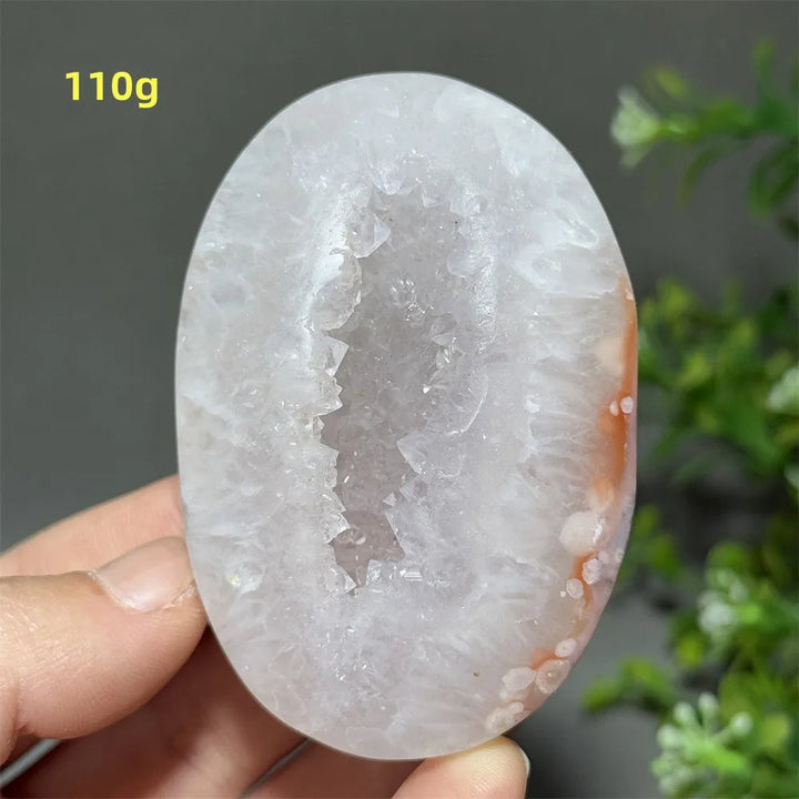 Pink Amethyst Flower Agate Palm Stone