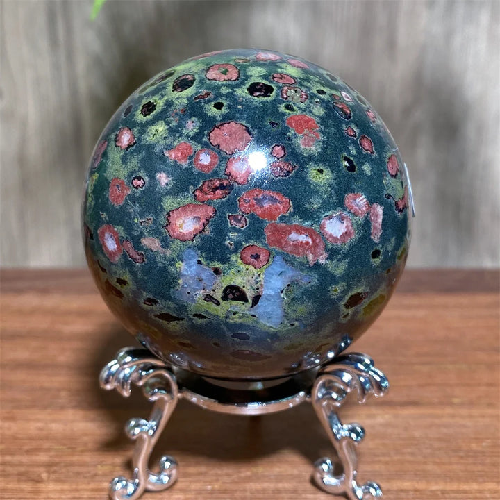 Plum Blossom Jade Crystal Sphere-Spheres-Ali-Plum Blossom Jade-159g 48mm-Crystal Destiny