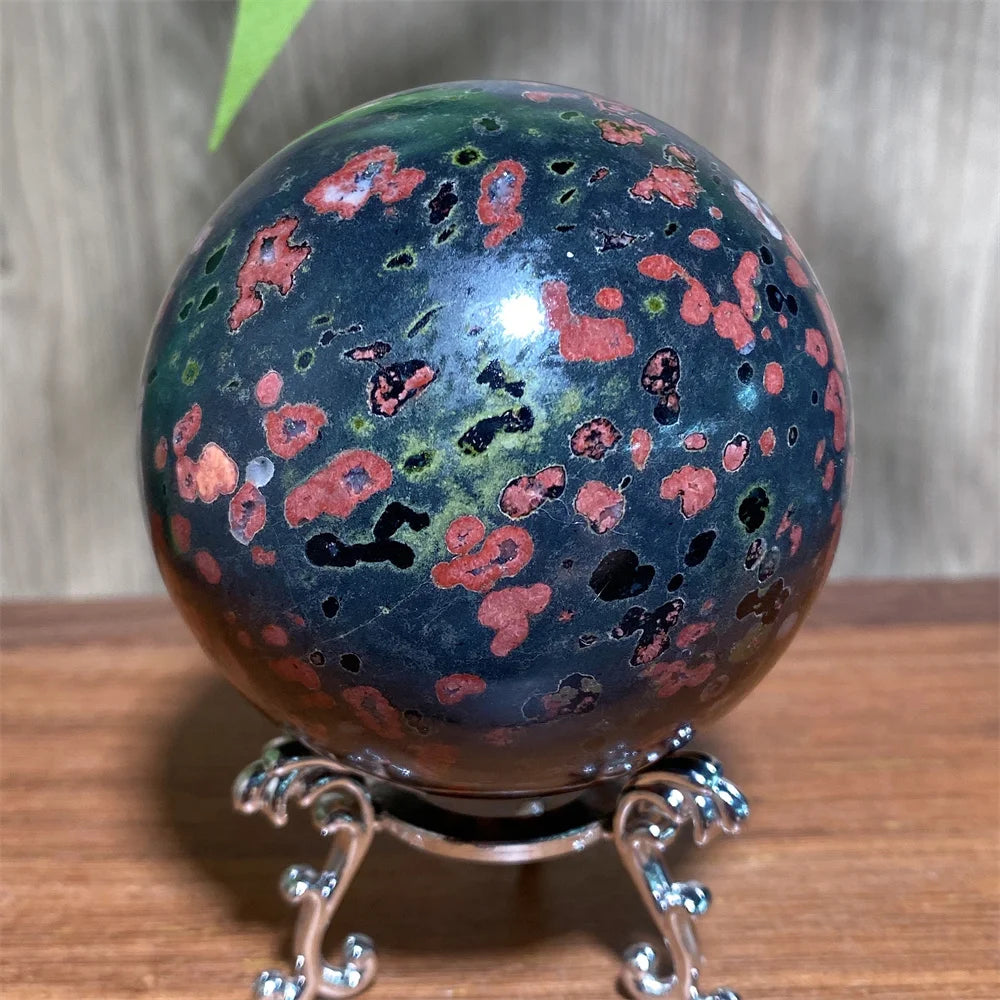 Plum Blossom Jade Crystal Sphere-Spheres-Ali-Plum Blossom Jade-159g 48mm-Crystal Destiny