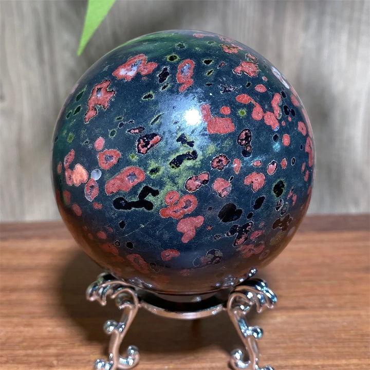 Plum Blossom Jade Crystal Sphere-Spheres-Ali-Plum Blossom Jade-159g 48mm-Crystal Destiny