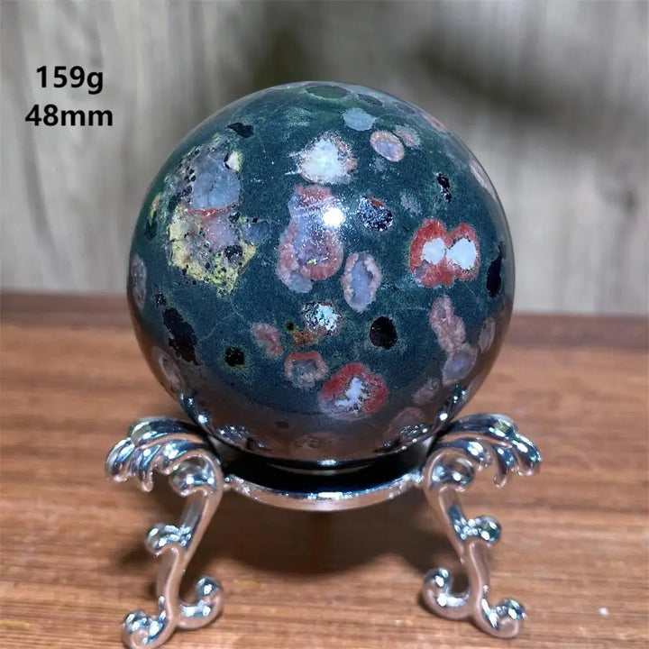 Plum Blossom Jade Crystal Sphere-Spheres-Ali-Plum Blossom Jade-159g 48mm-Crystal Destiny