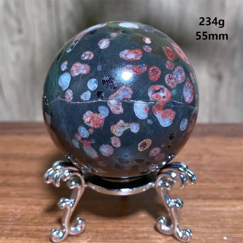 Plum Blossom Jade Crystal Sphere-Spheres-Ali-Plum Blossom Jade-234g 55mm-Crystal Destiny