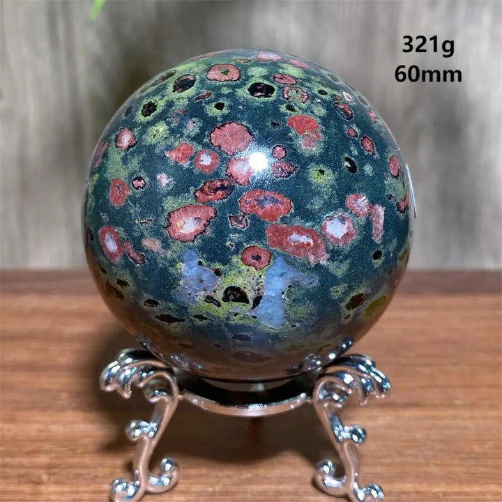 Plum Blossom Jade Crystal Sphere-Spheres-Ali-Plum Blossom Jade-321g 60mm-Crystal Destiny