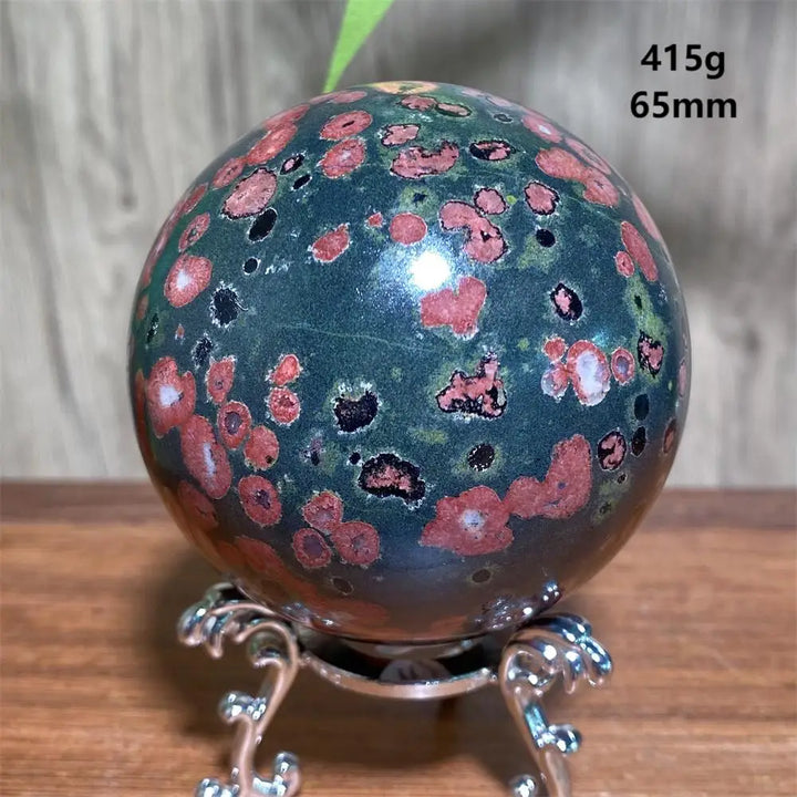 Plum Blossom Jade Crystal Sphere-Spheres-Ali-Plum Blossom Jade-415g 65mm-Crystal Destiny