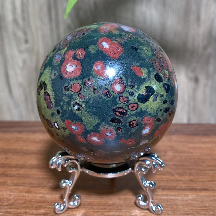 Plum Blossom Jade Crystal Sphere-Spheres-Ali-Plum Blossom Jade-159g 48mm-Crystal Destiny