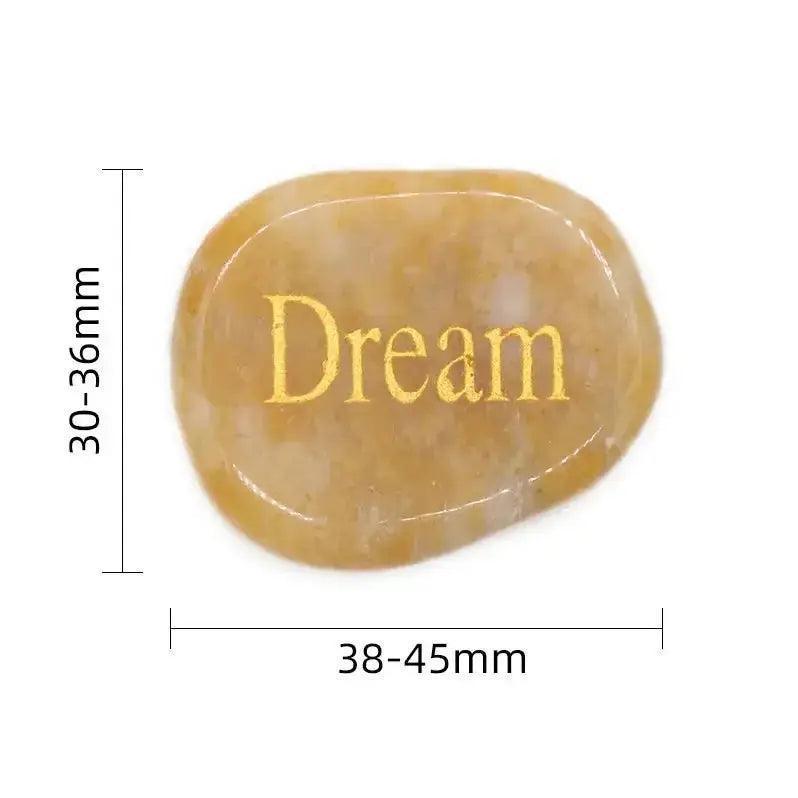 Polished Inspirational Words Crystal Palm Stones