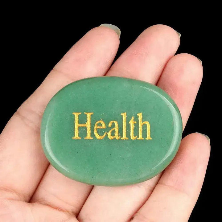 Polished Inspirational Words Crystal Palm Stones