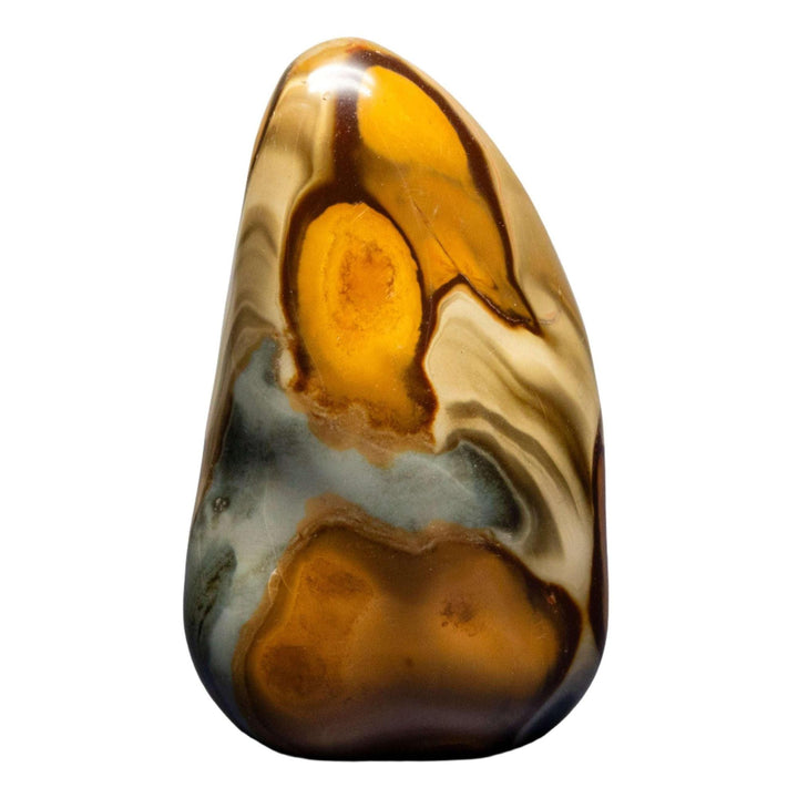 Polychrome Jasper Freeform: Desert landscape stone with sweeping bands of terracotta, cream, burgundy, and ochre.