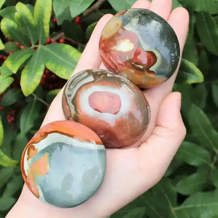 Polychrome Jasper Palm Stone