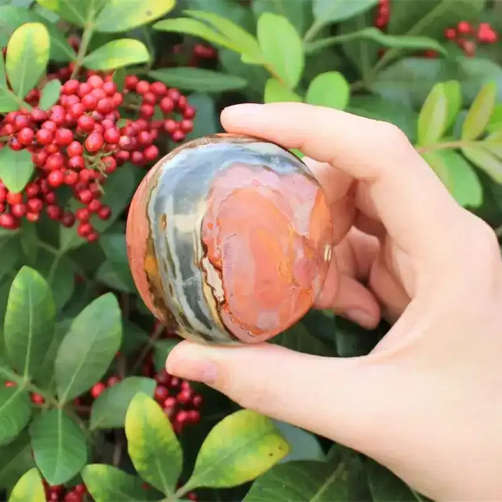 Polychrome Jasper Palm Stone