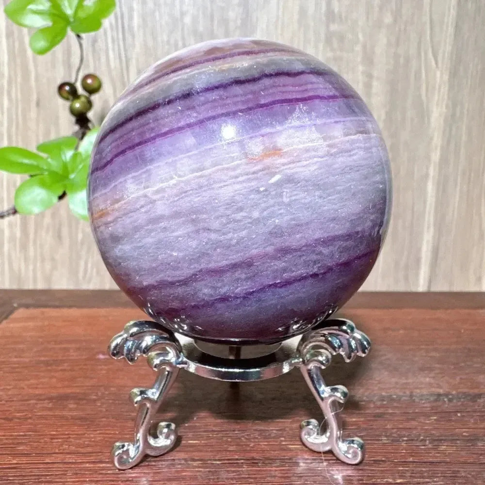 Purple Fluorite Crystal Sphere