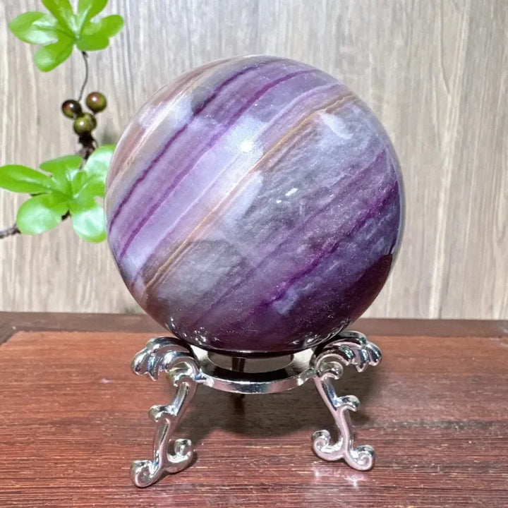 Purple Fluorite Crystal Sphere
