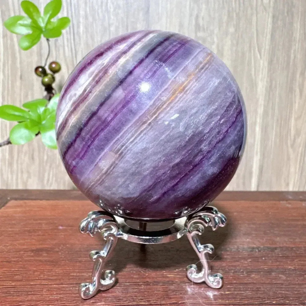 Purple Fluorite Crystal Sphere