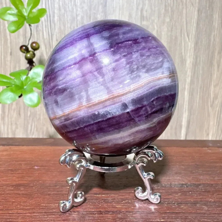 Purple Fluorite Crystal Sphere