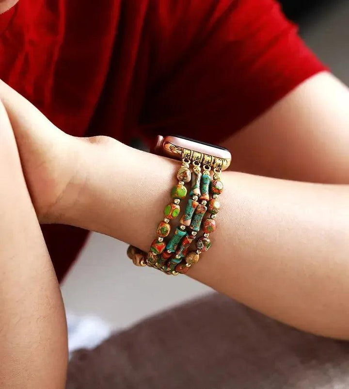 Purple Jasper Beaded Apple Watch Band | Choose Size