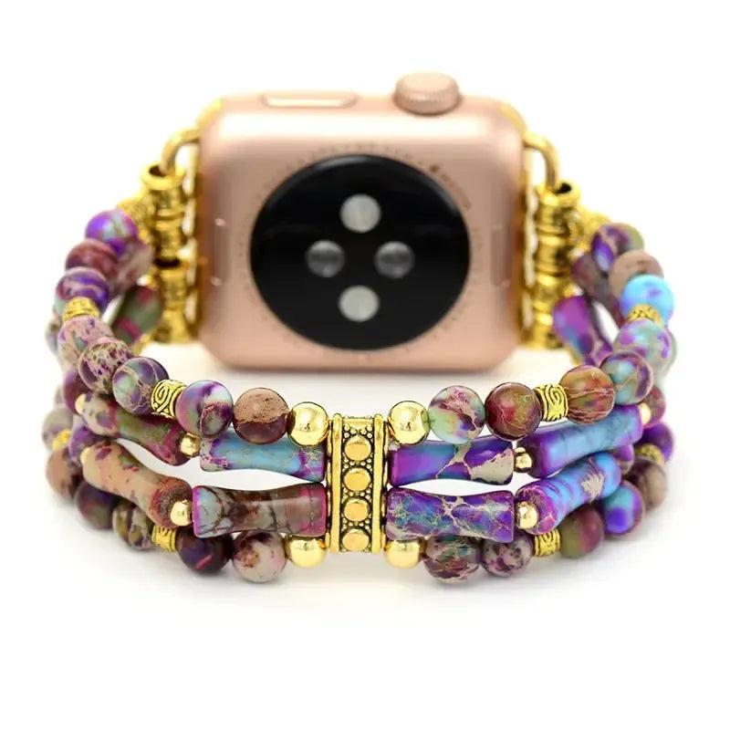 Purple Jasper Beaded Apple Watch Band | Choose Size