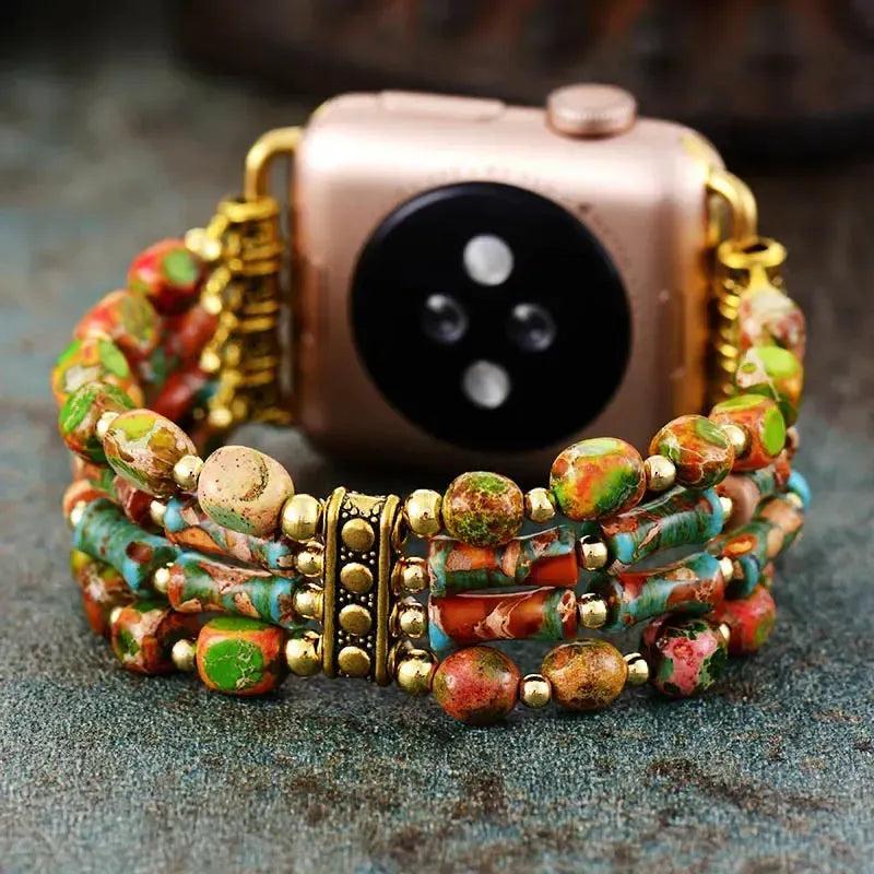 Purple Jasper Beaded Apple Watch Band | Choose Size