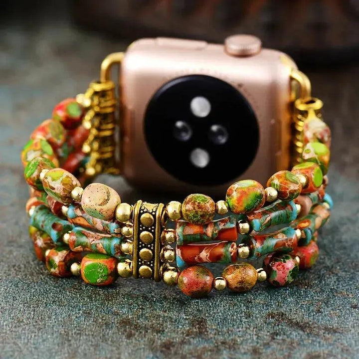 Purple Jasper Beaded Apple Watch Band | Choose Size
