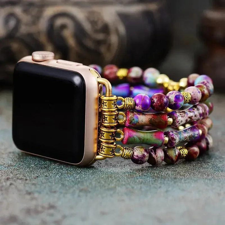 Purple Jasper Beaded Apple Watch Band | Choose Size