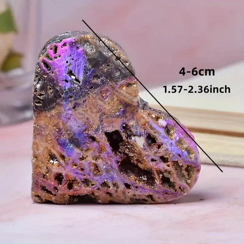 Sparkling purple Sphalerite druzy heart, 4-6cm, by Crystal Destiny. Enhances vitality and confidence.