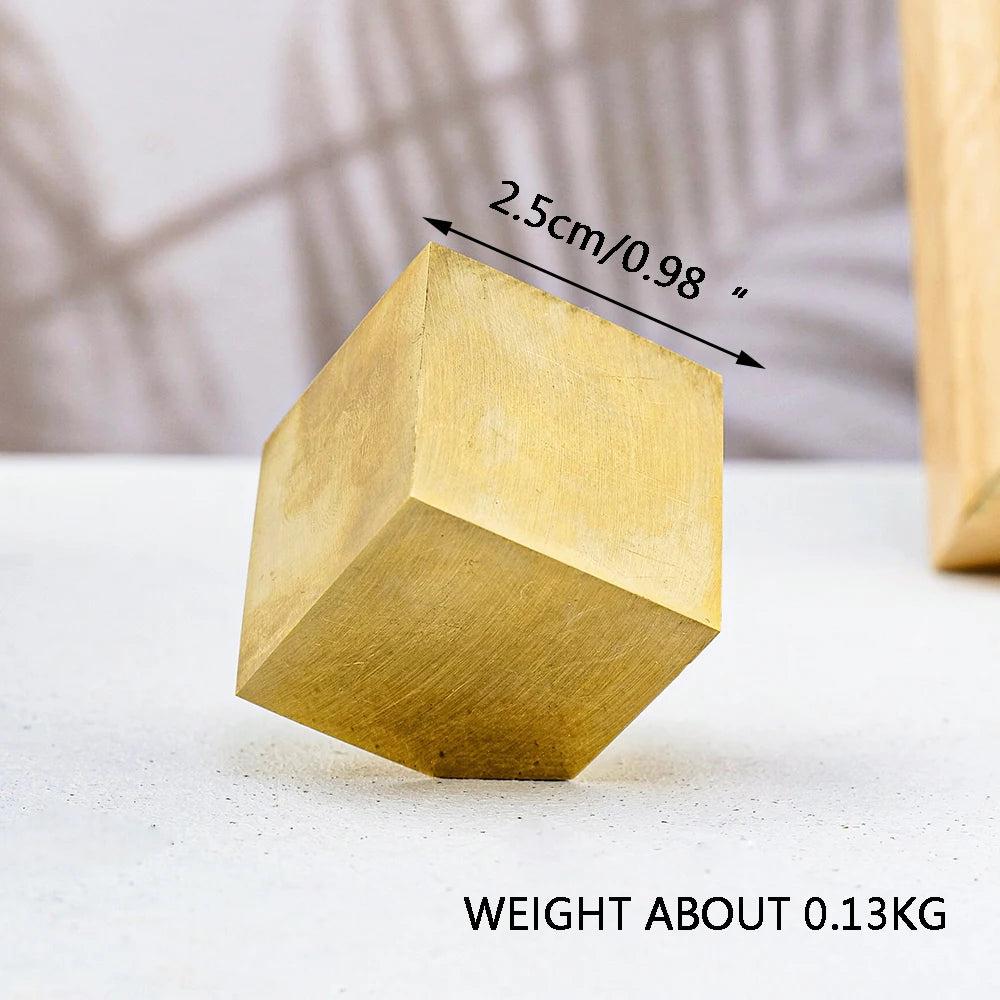 Pyrite Crystal Natural Cubic Block Specimen, 2.5cm, polished metallic gold, for abundance and confidence.