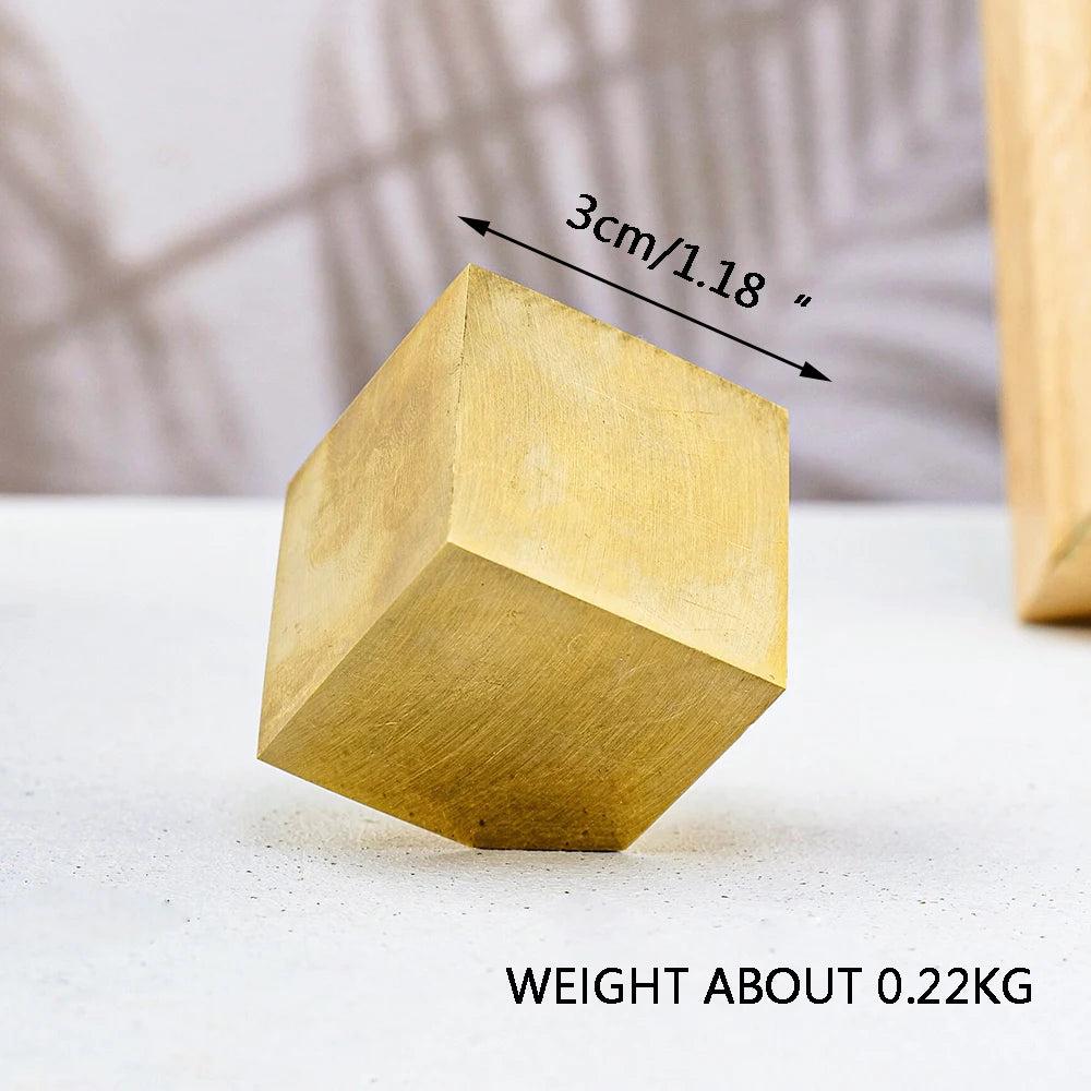 Polished golden Pyrite Crystal Natural Cubic Block Specimen, 3cm, for abundance and confidence.