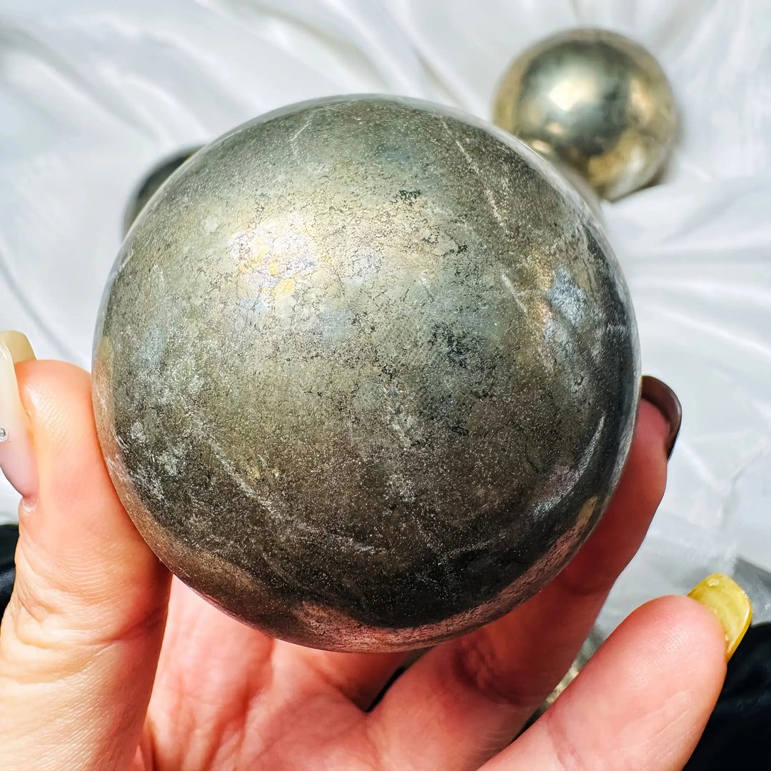Pyrite "Fools Gold" Sphere-Spheres-Ali-Pyrite-50-60mm-Crystal Destiny