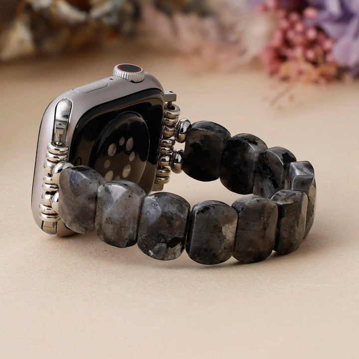 High-End Pyrite Stones Stretch Smartwatch Strap for 38-49mm Watchband Versa 2 3 Sense Fashion Jewelry Accessories.