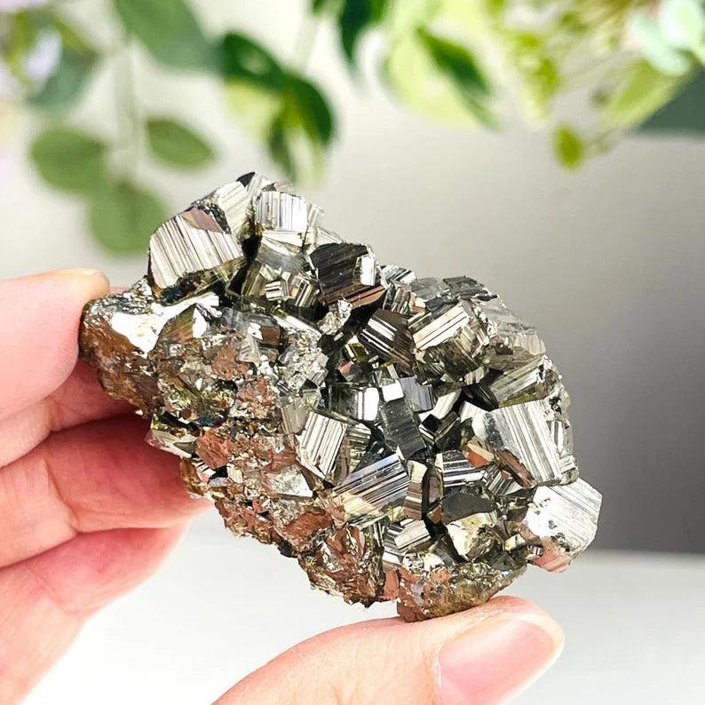 Pyrite Raw Crystal Natural Rough Specimen: Bold metallic luster, natural cubic structure for abundance and confidence.