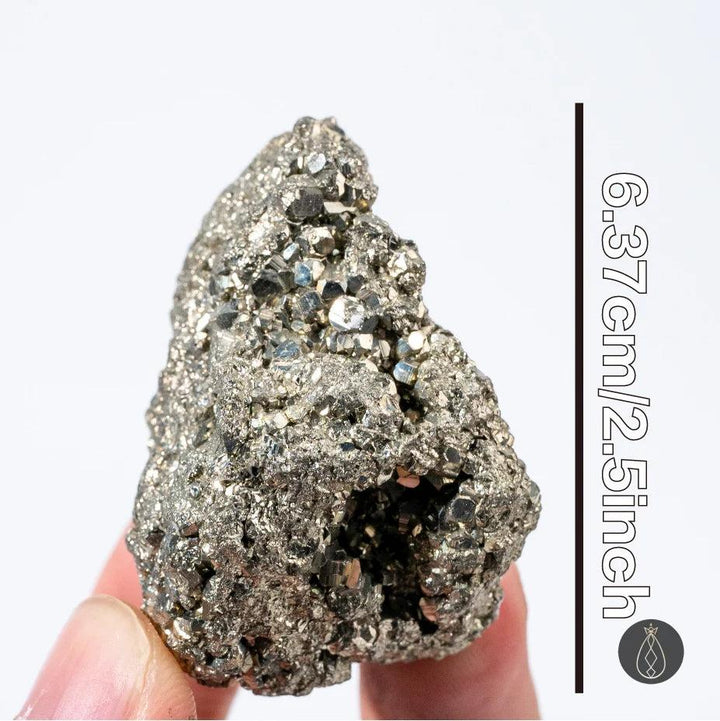 Raw Pyrite Natural Rough Specimen, 2.5-inch metallic gold crystal for abundance, confidence, and manifestation.