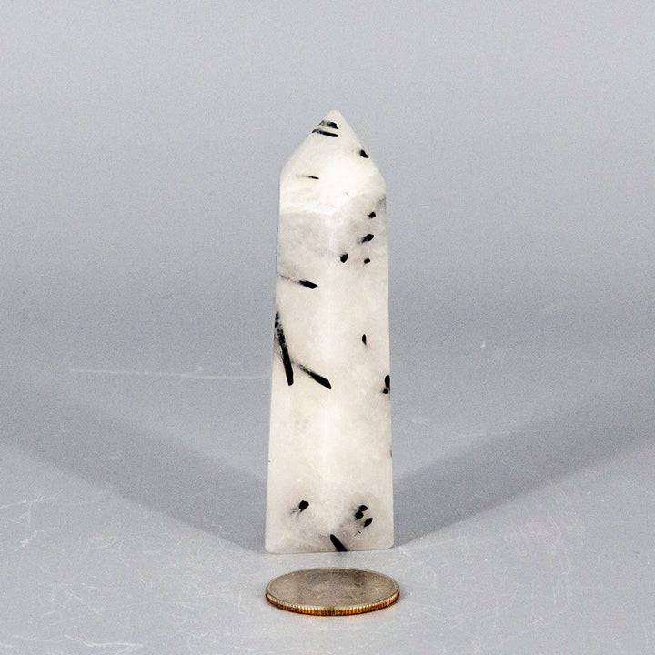 Quartz w/t Black Tourmaline Tower-Towers-Crystal Destiny-Quartz / Black Tourmaline-74g - 3.25"T x 1.00"W-Crystal Destiny
