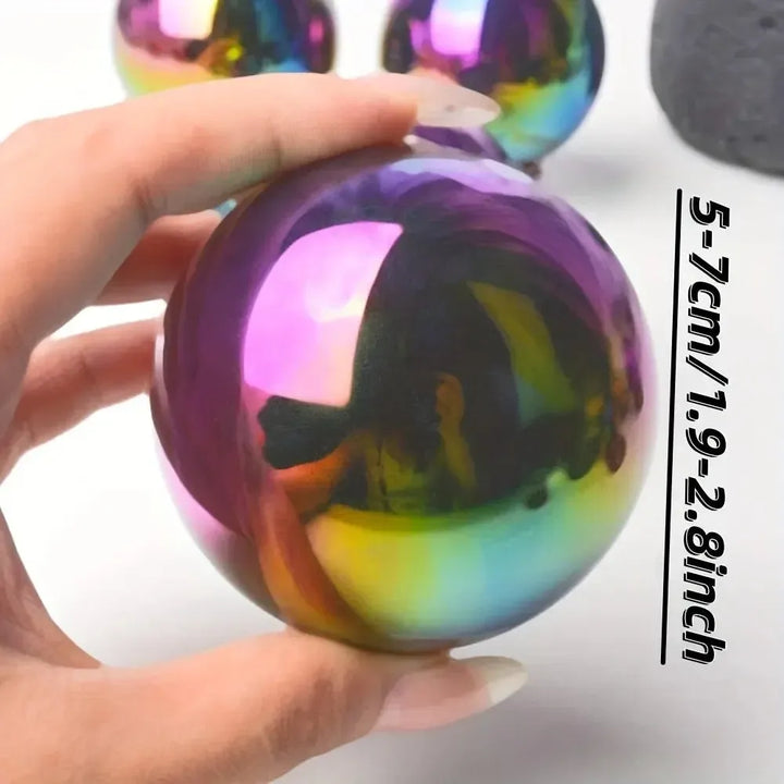 Rainbow Aura Obsidian Crystal Sphere