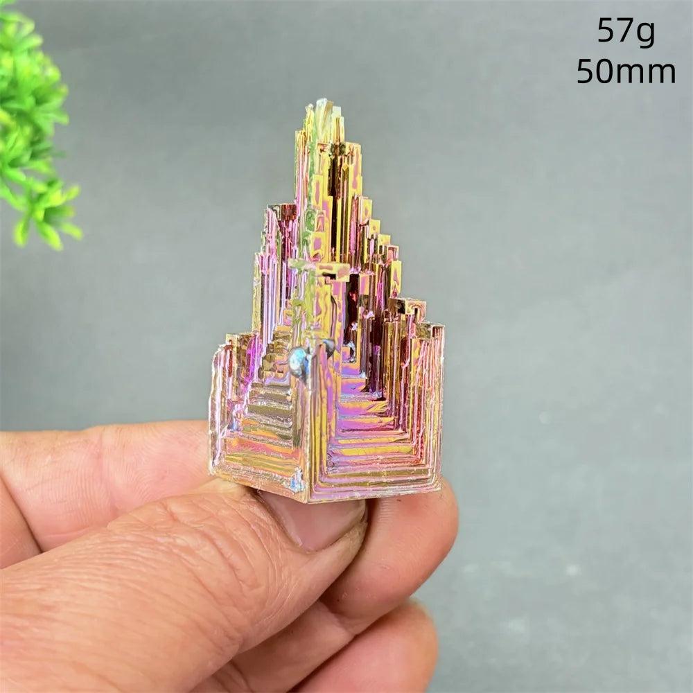 Rainbow Bismuth Crystal Pyramid Collector Specimen