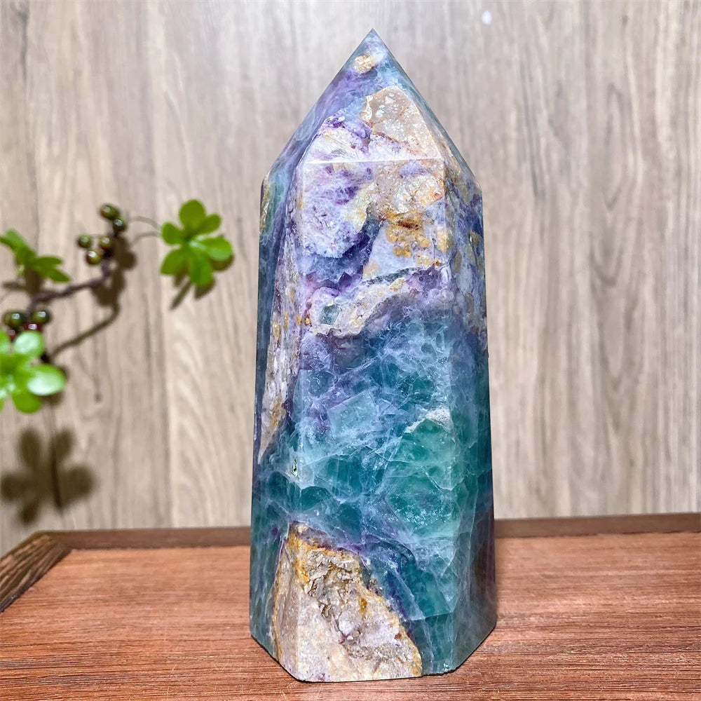 Rainbow Fluorite Crystal XL Tower-Towers-Ali-Rainbow Fluorite-141g 97mm-Crystal Destiny
