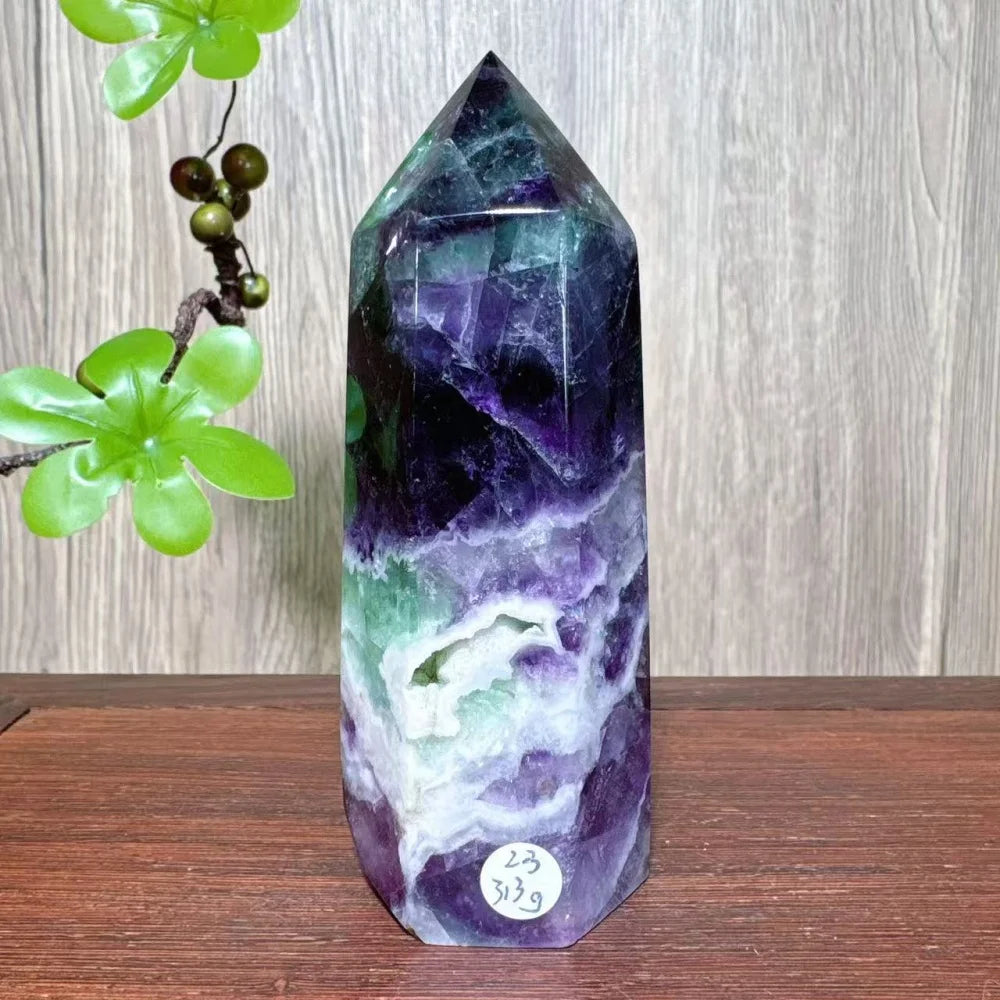 Rainbow Fluorite Crystal XL Tower-Towers-Ali-Rainbow Fluorite-313g 113mm-Crystal Destiny