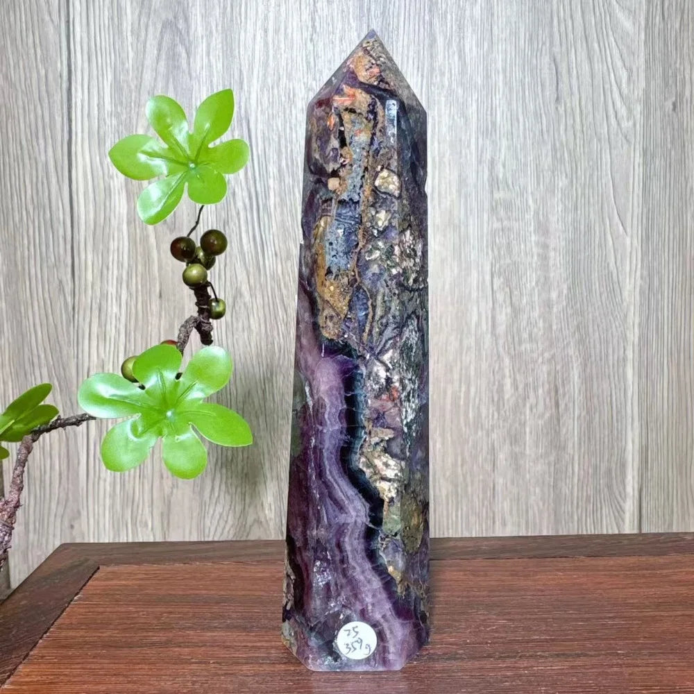 Rainbow Fluorite Crystal XL Tower-Towers-Ali-Rainbow Fluorite-359g 166mm-Crystal Destiny