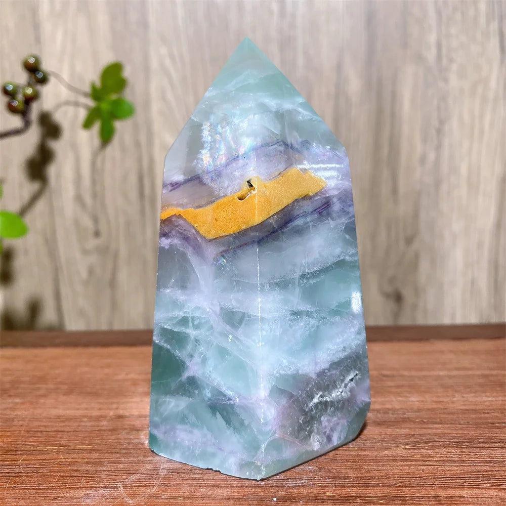 Rainbow Fluorite Crystal XL Tower-Towers-Ali-Rainbow Fluorite-557g 104mm-Crystal Destiny