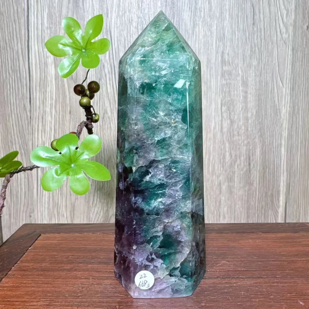 Rainbow Fluorite Crystal XL Tower-Towers-Ali-Rainbow Fluorite-669g 152mm-Crystal Destiny