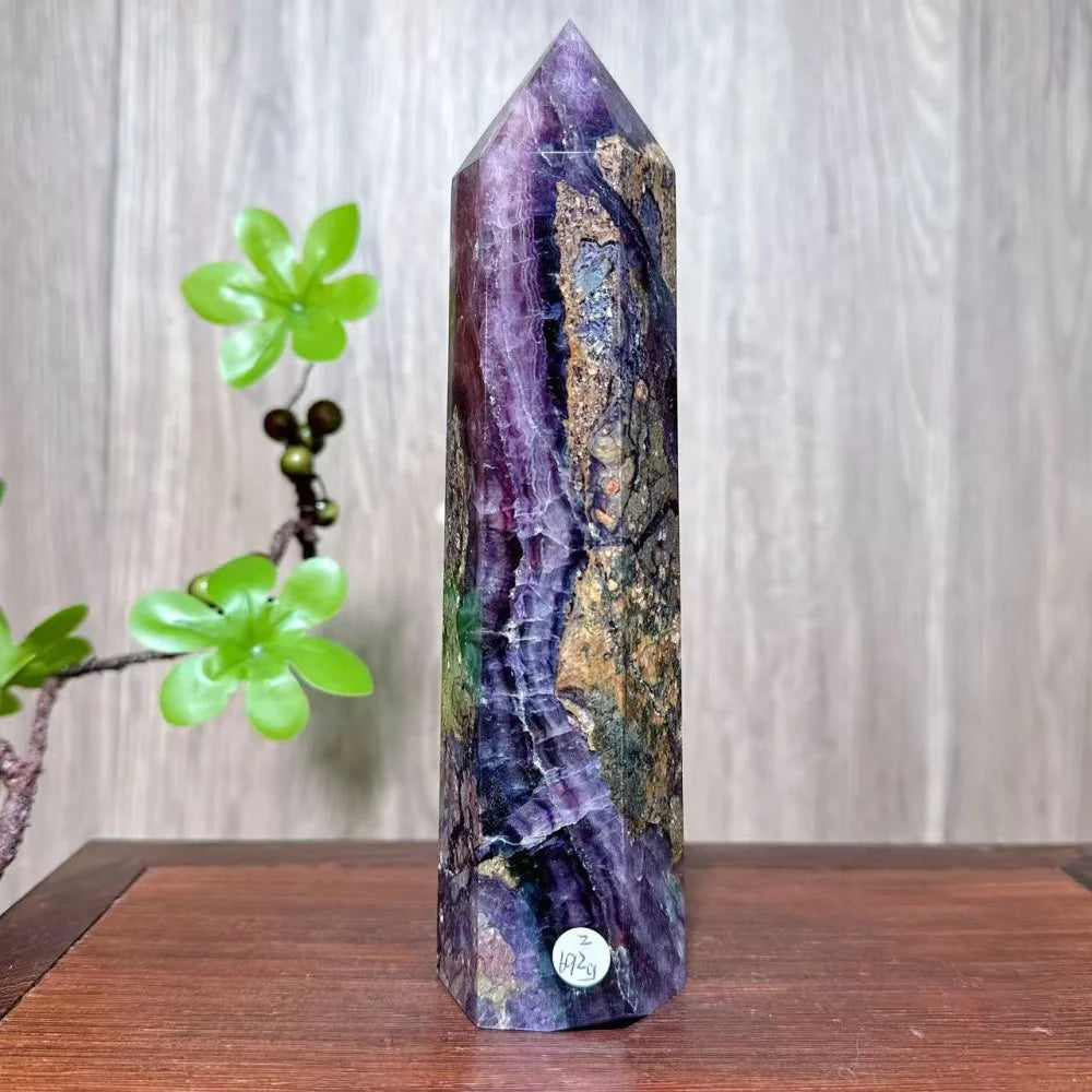 Rainbow Fluorite Crystal XL Tower-Towers-Ali-Rainbow Fluorite-692g 185mm-Crystal Destiny