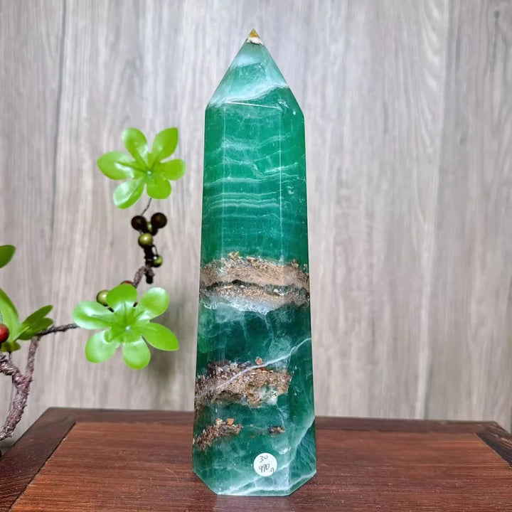 Rainbow Fluorite Crystal XL Tower-Towers-Ali-Rainbow Fluorite-990g 203mm-Crystal Destiny