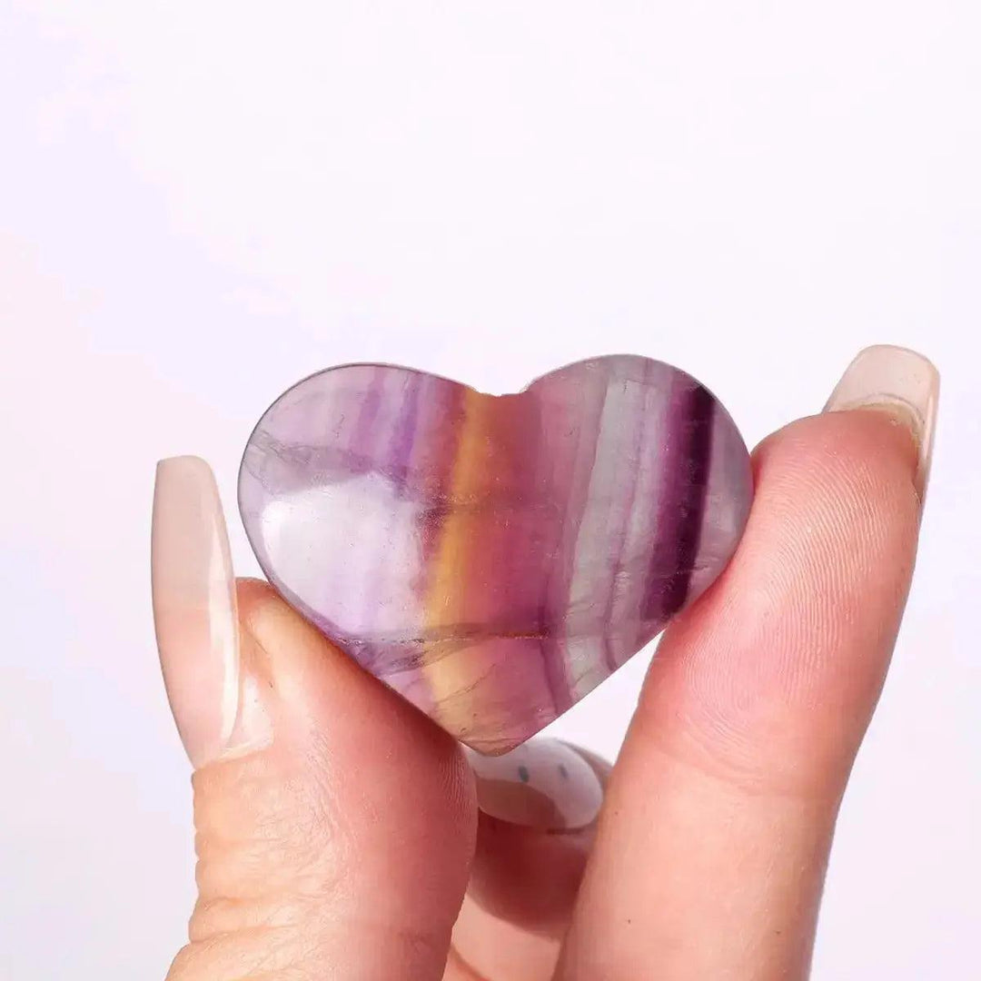 Rainbow Fluorite Hearts