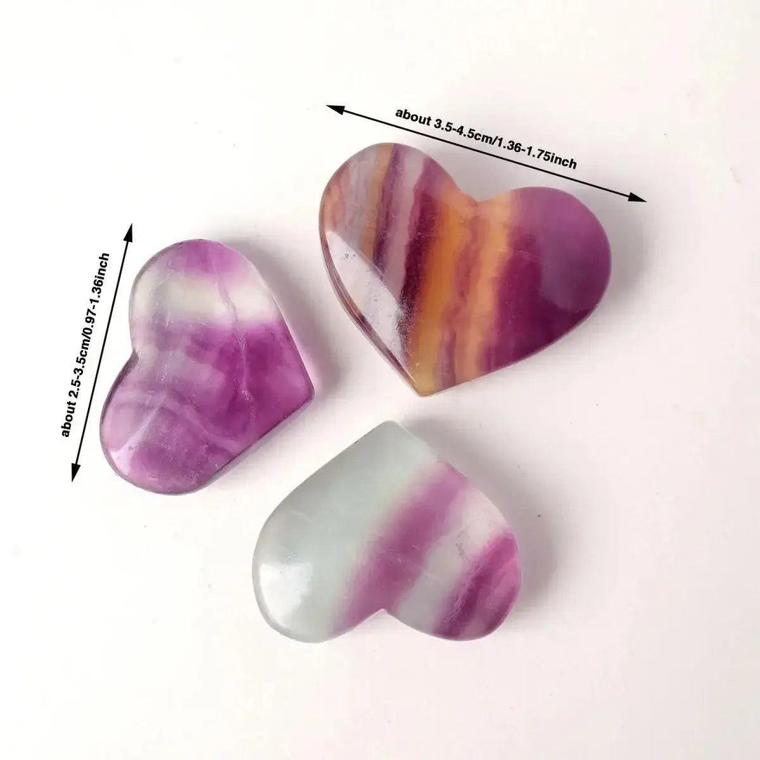 Rainbow Fluorite Hearts