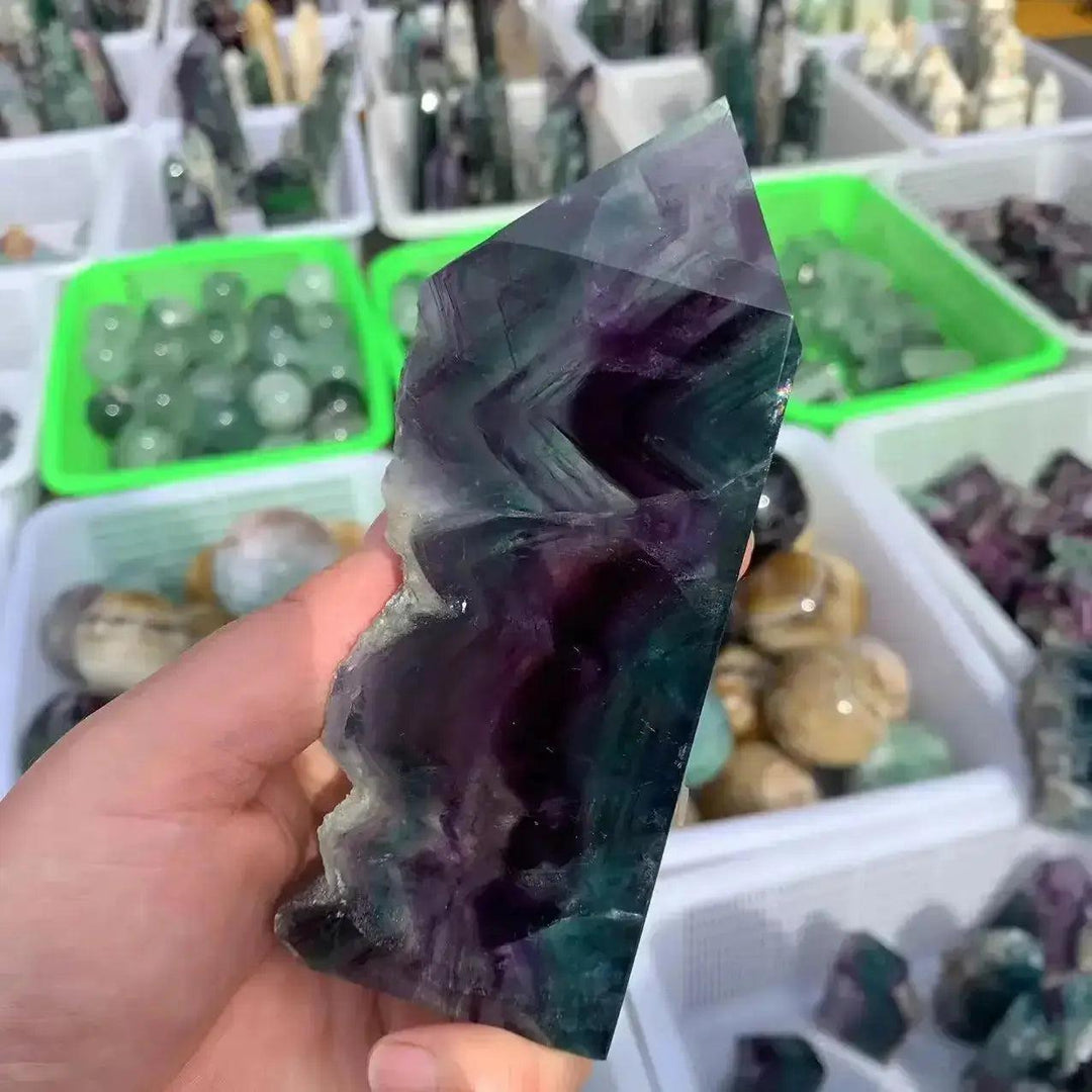 Rainbow Fluorite Obelisk | Raw Edge Crystal Tower