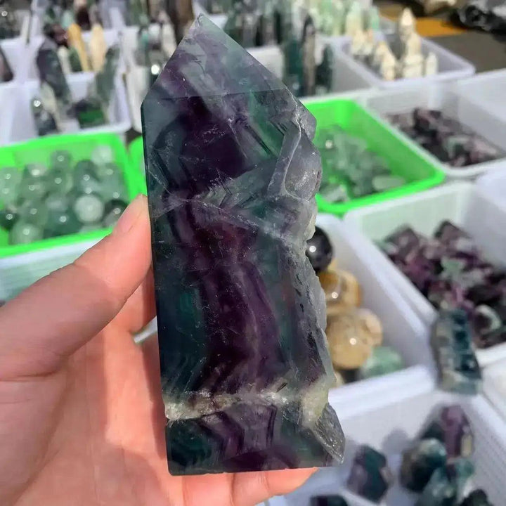 Rainbow Fluorite Obelisk | Raw Edge Crystal Tower
