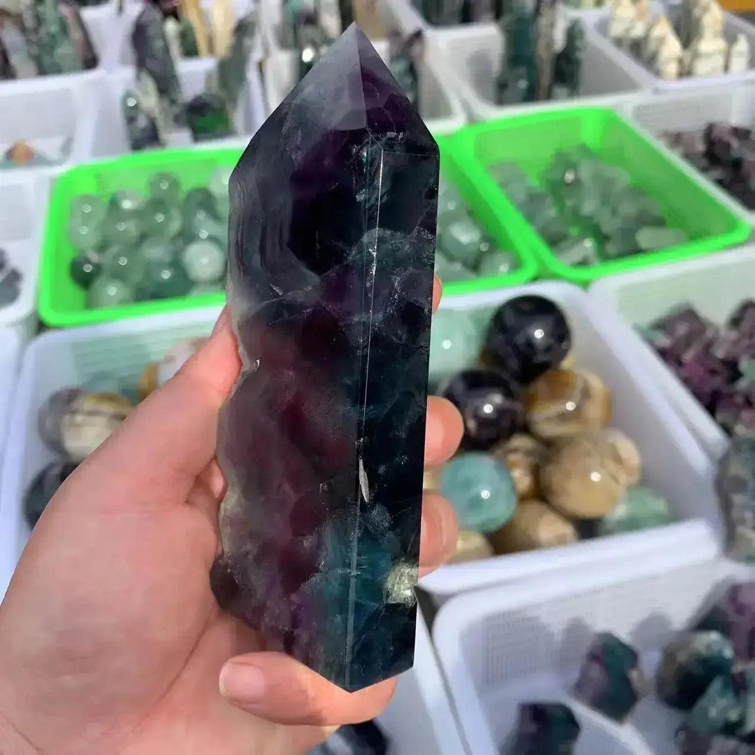 Rainbow Fluorite Obelisk | Raw Edge Crystal Tower