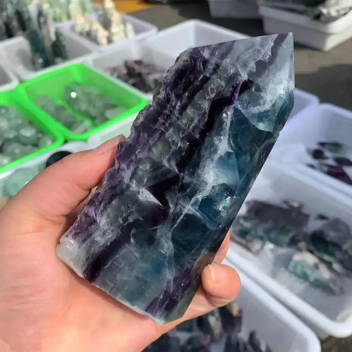 Rainbow Fluorite Obelisk | Raw Edge Crystal Tower