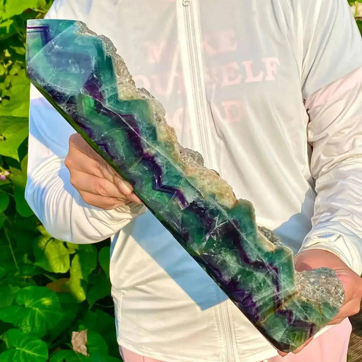 Rainbow Fluorite Obelisk | Raw Edge Crystal Tower